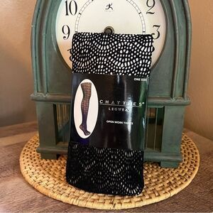 Chatties Black Open Work Tights